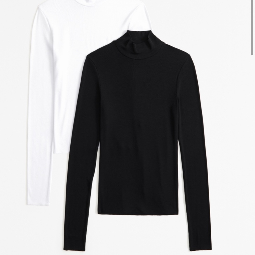 Abercrombie & Fitch Women's Long-Sleeve Featherweight Rib Tuckable Mockneck Top